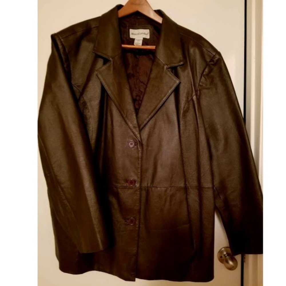 Espresso Leather Fully Lined Winter Coat Plus 6X